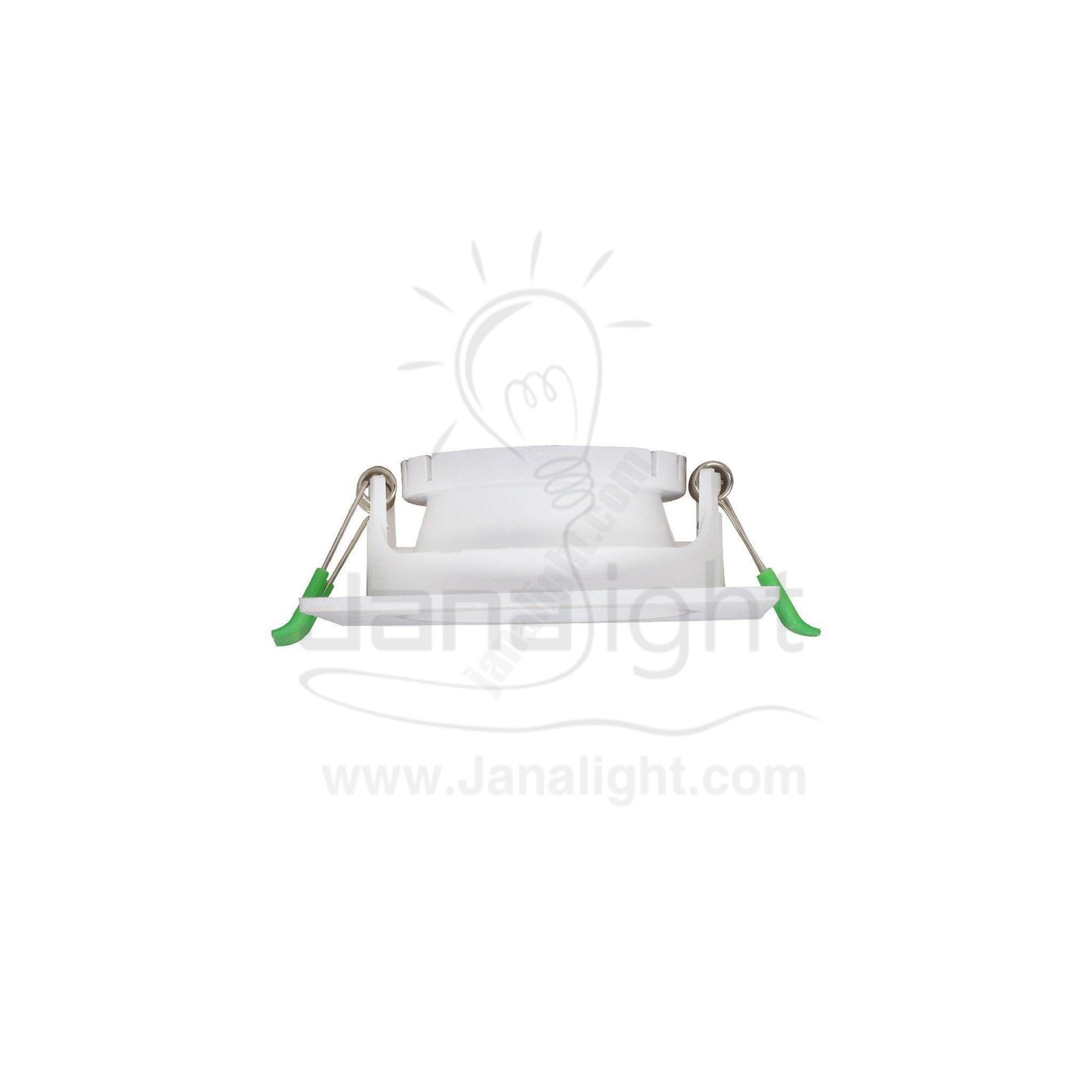 سبوت لايت فارغ متحرك مربع بلاستك ابيض جنى لايت JN404 single square white Spotlight frame